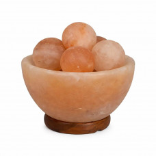 Соляна лампа Чаша 5 сфер із гімалайської солі