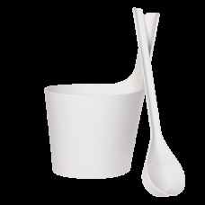 Комплект Rento біокомпозит (шайка + черпак), білий для лазні та сауни