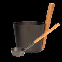 Комплект шайка + черпак Rento, коричневий