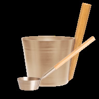 Комплект шайка + черпак Rento, шампань