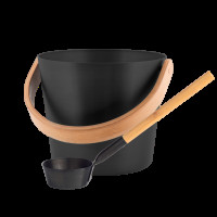 Комплект ведро 5 Л+ черпак Rento, черный