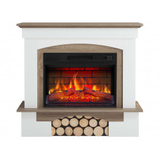 Електрокамін ArtiFlame Woodley AF23BS білий / дуб сірий