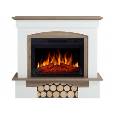 Електрокамін ArtiFlame Woodley AF23S білий / дуб сірий