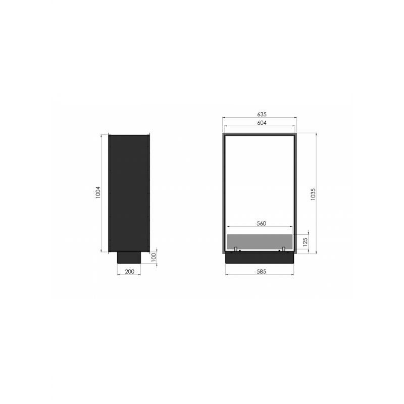 Біокамін Infire 2 SIDE 1000 SLIM/vert