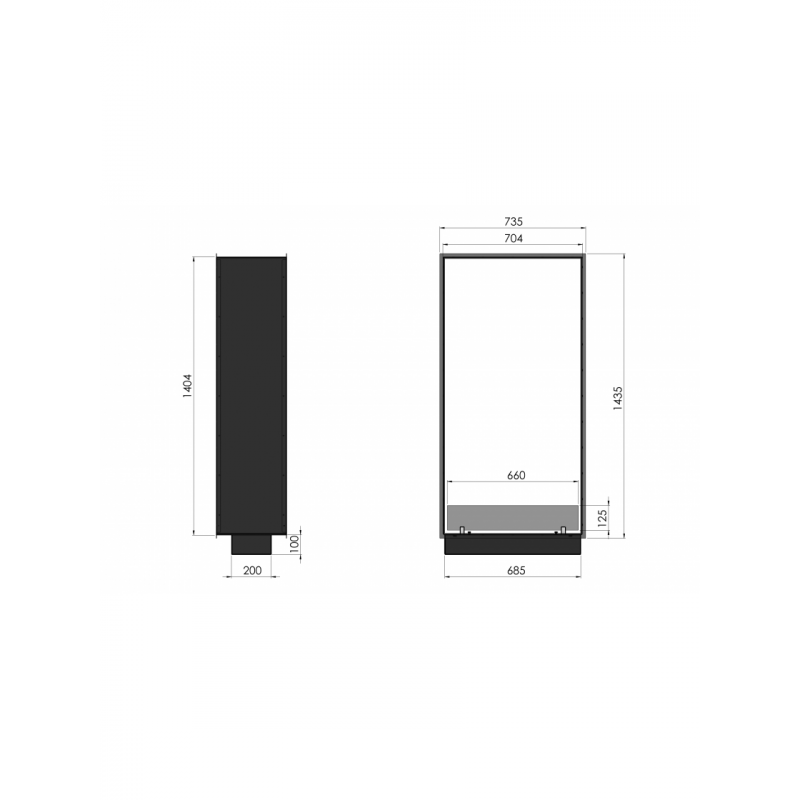 Біокамін Infire 2 SIDE 1400 SLIM/vert