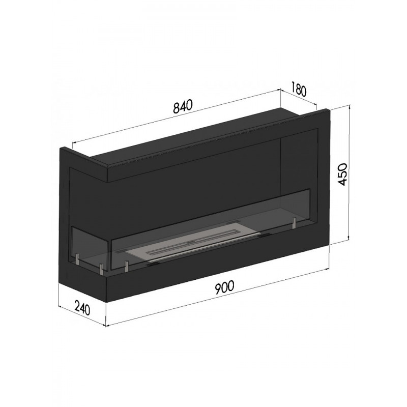 Біокамін Simple Fire CORNER 900 L