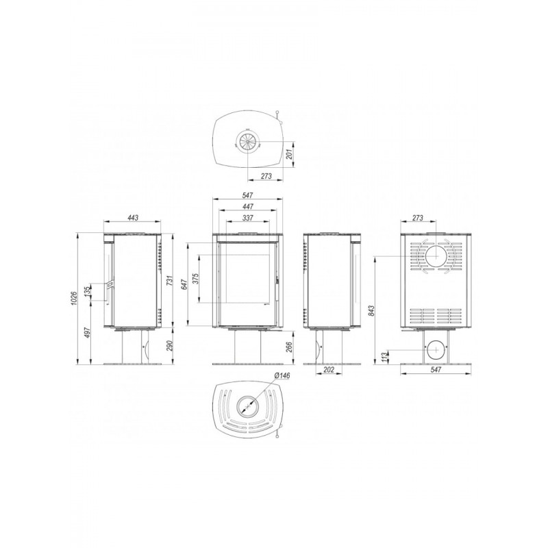 Сталева піч Defro Home CERES TOP Чорний