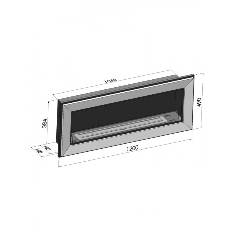 Біокамін Simple Fire FRAME 1200 Чорний зі склом