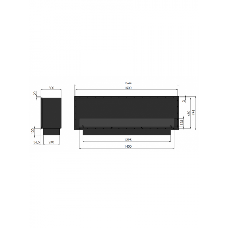 Біокамін Infire INSIDE BLACK 1500