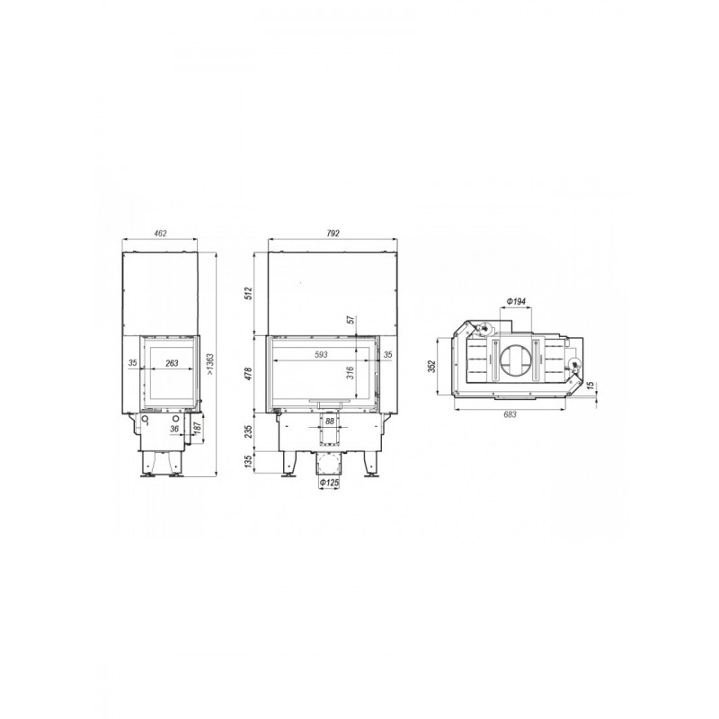 Каминная топка Defro Home INTRA SM BL G SLIM
