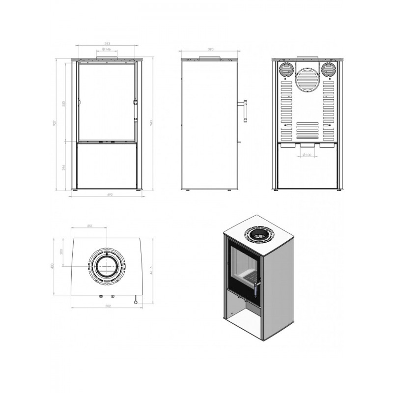 Сталева піч Hitze LUPO S White