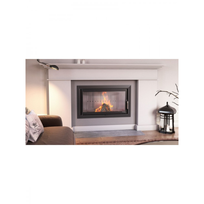 Камінна топка з водяним контуром Defro Home RIVA LA SHORT (чорний шамот)