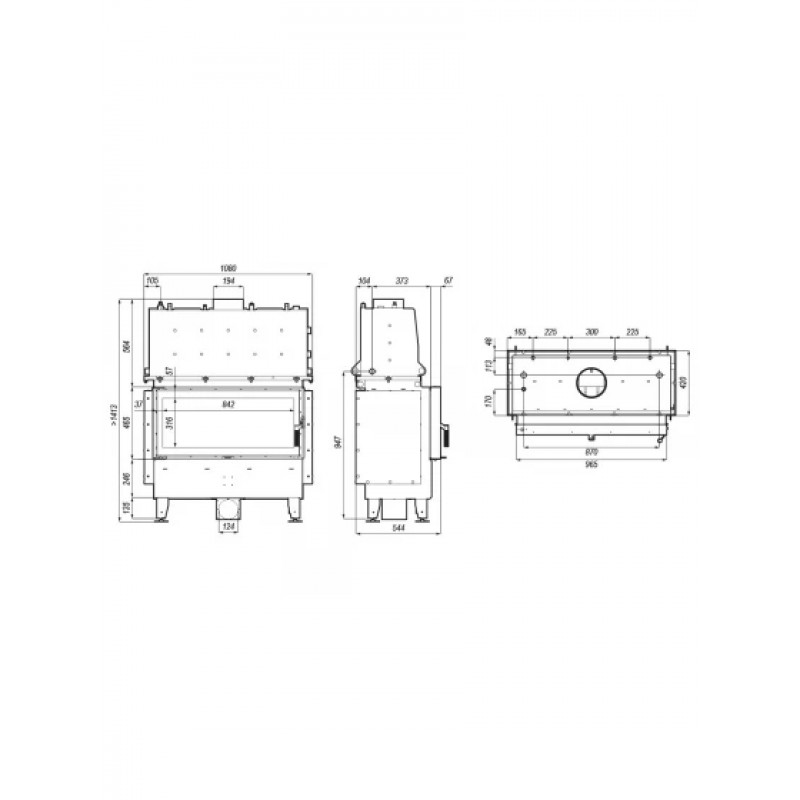 Камінна топка з водяним контуром Defro Home RIVA LA SHORT (чорний шамот)