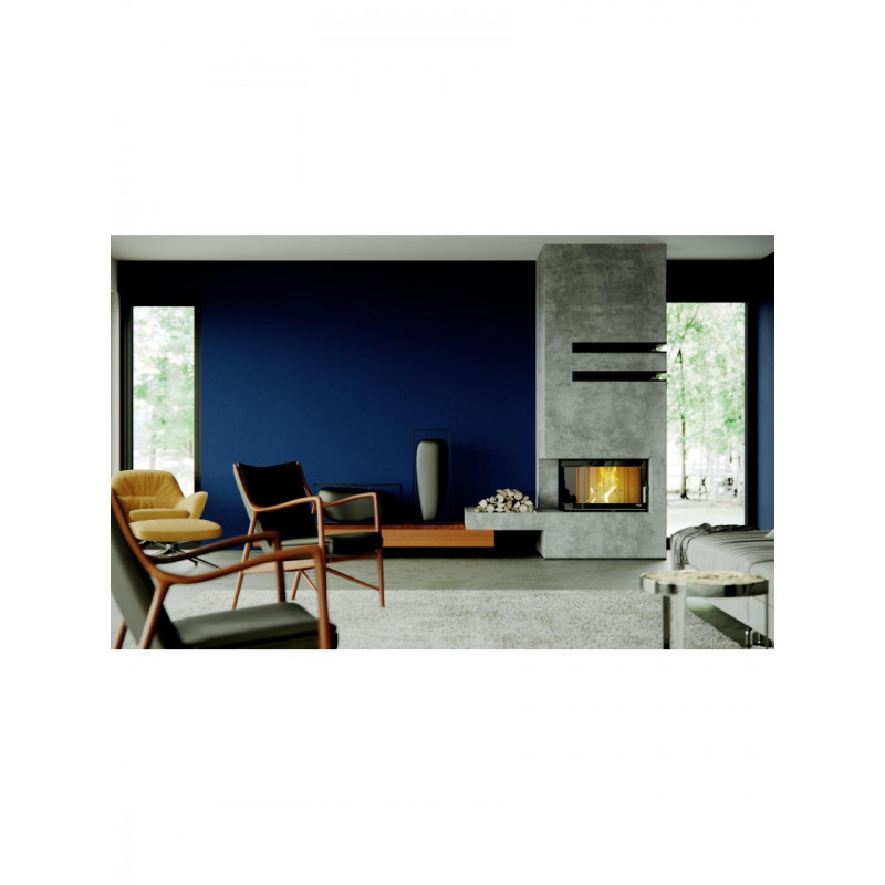 Камінна топка з водяним контуром Defro Home RIVA SM BL SHORT (чорний шамот)