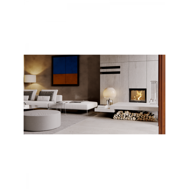 Камінна топка з водяним контуром Defro Home RIVA SM SHORT (чорний шамот)