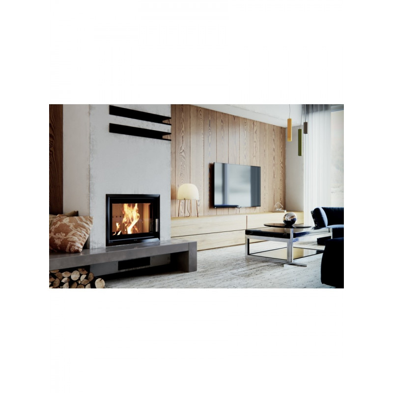 Камінна топка з водяним контуром Defro Home RIVA SM SHORT (чорний шамот)