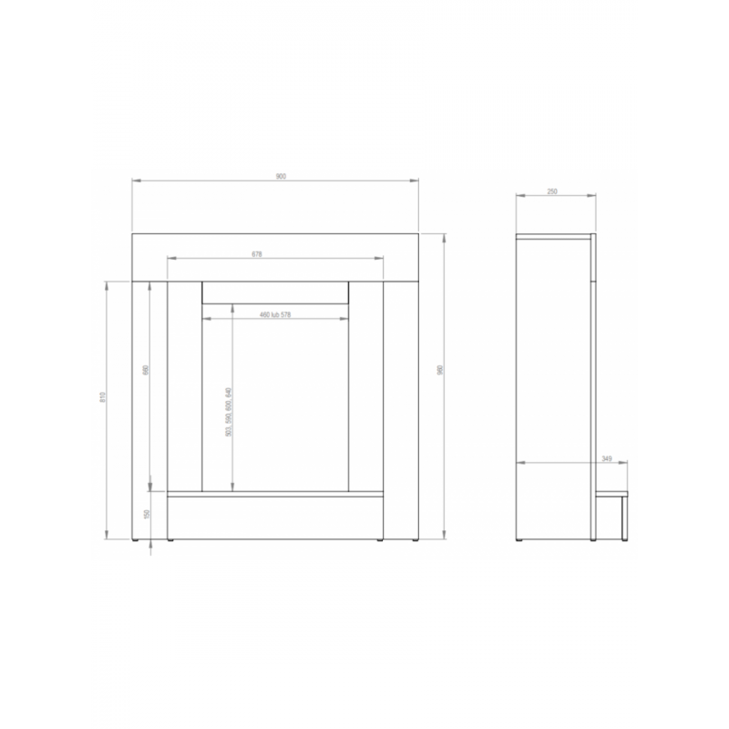 Камінокомплект Aflamo SIMPLE Бетон + LED 60