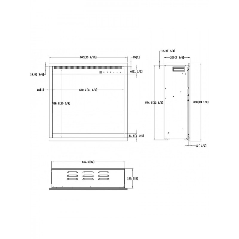 Камінокомплект AFLAMO SUND Дуб + 3D 60x60