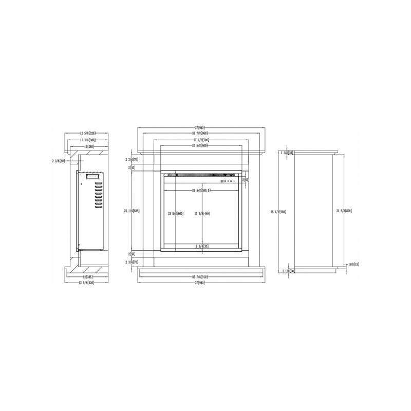 Камінокомплект AFLAMO SUND Дуб + 3D 60x60