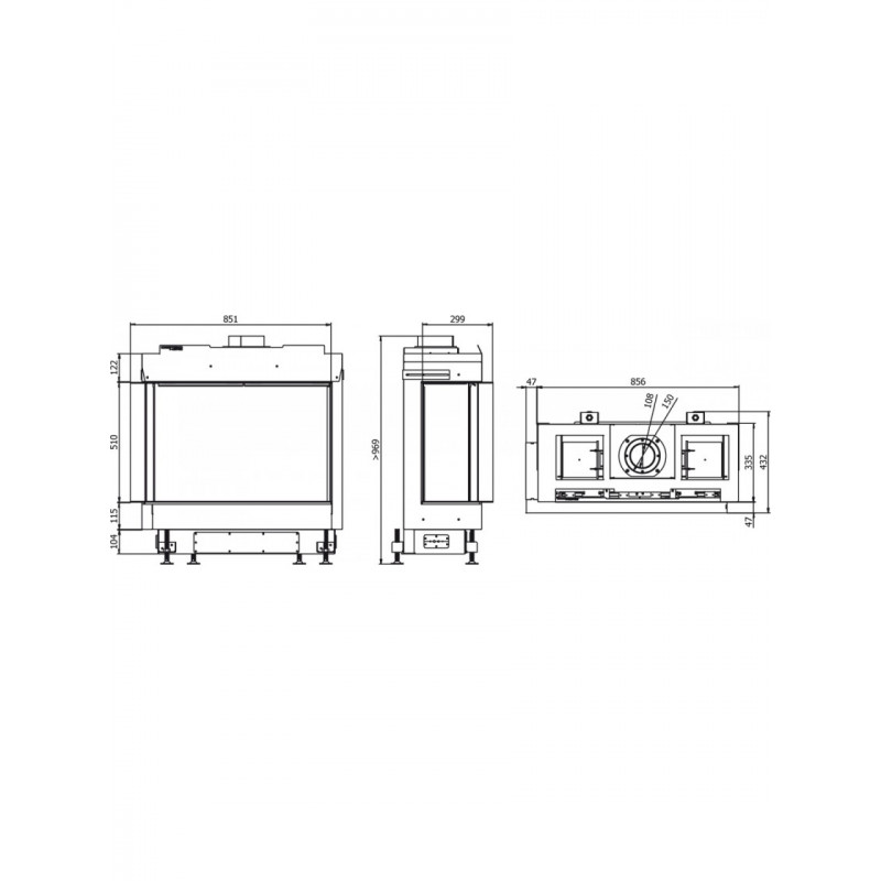 Камінна топка Defro Home VITAL 51 S BL - Газ пропан