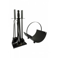 Набір для каміна "Екскалібур М" з корзиною для дров "Смолоскип"