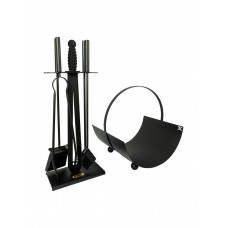 Набір для каміна "Екскалібур М" з корзиною для дров "Смолоскип"