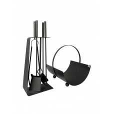 Набір для каміна "Фенікс" з корзиною для дров "Смолоскип"