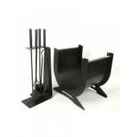 Набір для каміна "Фенікс" з корзиною для дров "Зевс"