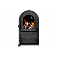 Дверцята чавунні для печі/барбекю Iron Fire Flower 305х520 мм з вогнетривким склом Robax