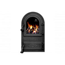 Дверцята чавунні для печі/барбекю Iron Fire Flower 305х520 мм з вогнетривким склом Robax