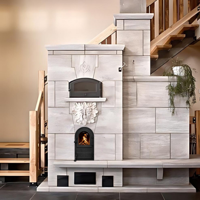 Дверцята чавунні для печі/барбекю Iron Fire Flower 305х520 мм з вогнетривким склом Robax