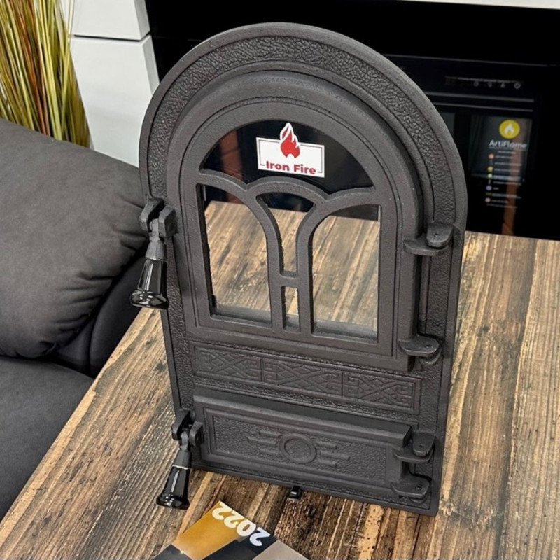 Дверцята чавунні для печі/барбекю Iron Fire Fagure 305х520 мм з вогнетривким склом Robax