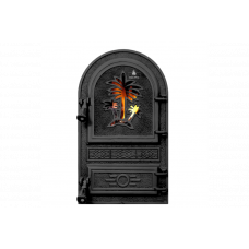 Дверцята чавунні для печі/барбекю Iron Fire Palm 305х520 мм з вогнетривким склом Robax