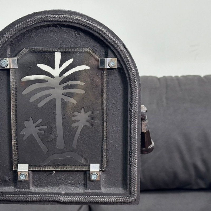 Дверцята чавунні для печі/барбекю Iron Fire Palm 305х520 мм з вогнетривким склом Robax