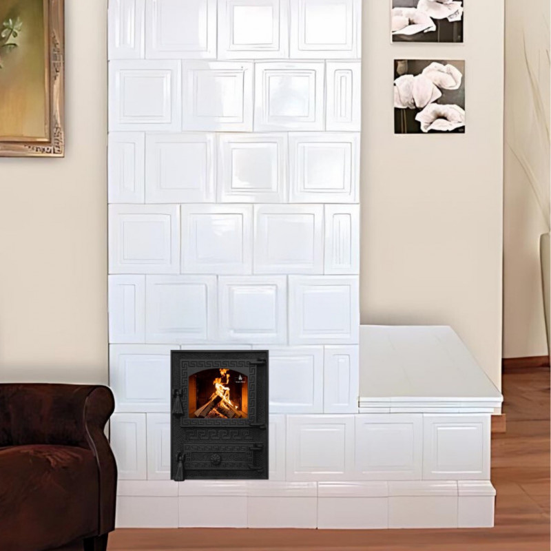 Дверцята чавунні для печі/барбекю Iron Fire Versace 370х485 мм з вогнетривким склом Robax