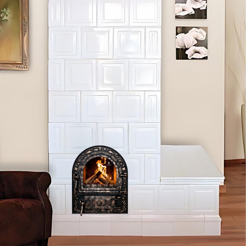 Дверцята чавунні для печі/барбекю Iron Fire Artik 460х560 мм з вогнетривким склом Robax