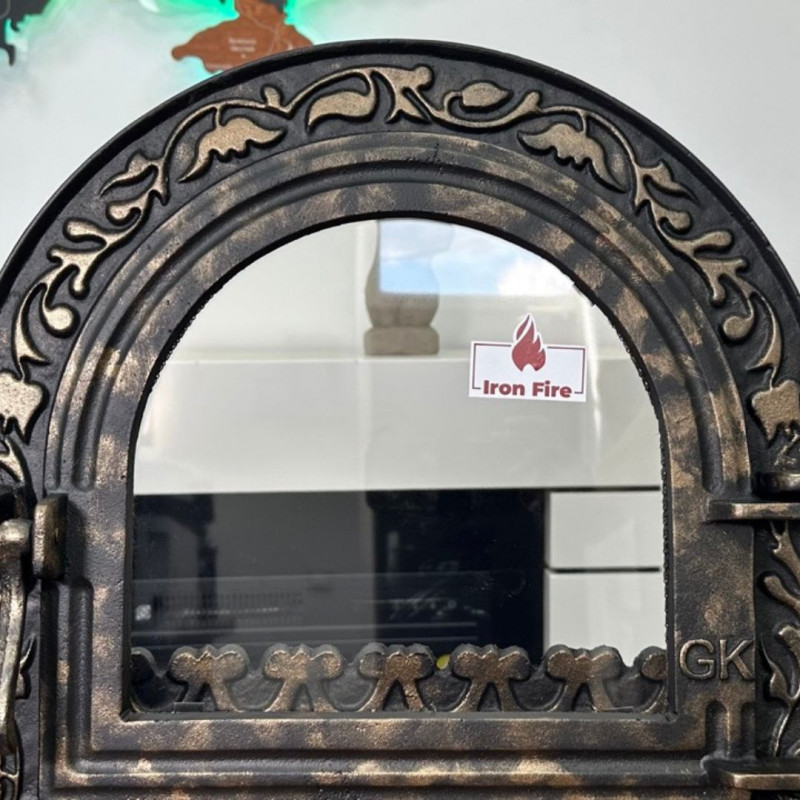 Дверцята чавунні для печі/барбекю Iron Fire Artik 460х560 мм з вогнетривким склом Robax