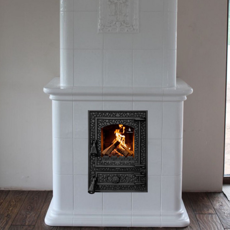 Дверцята чавунні для печі/барбекю Iron Fire Bastion 370х490 мм з вогнетривким склом Robax