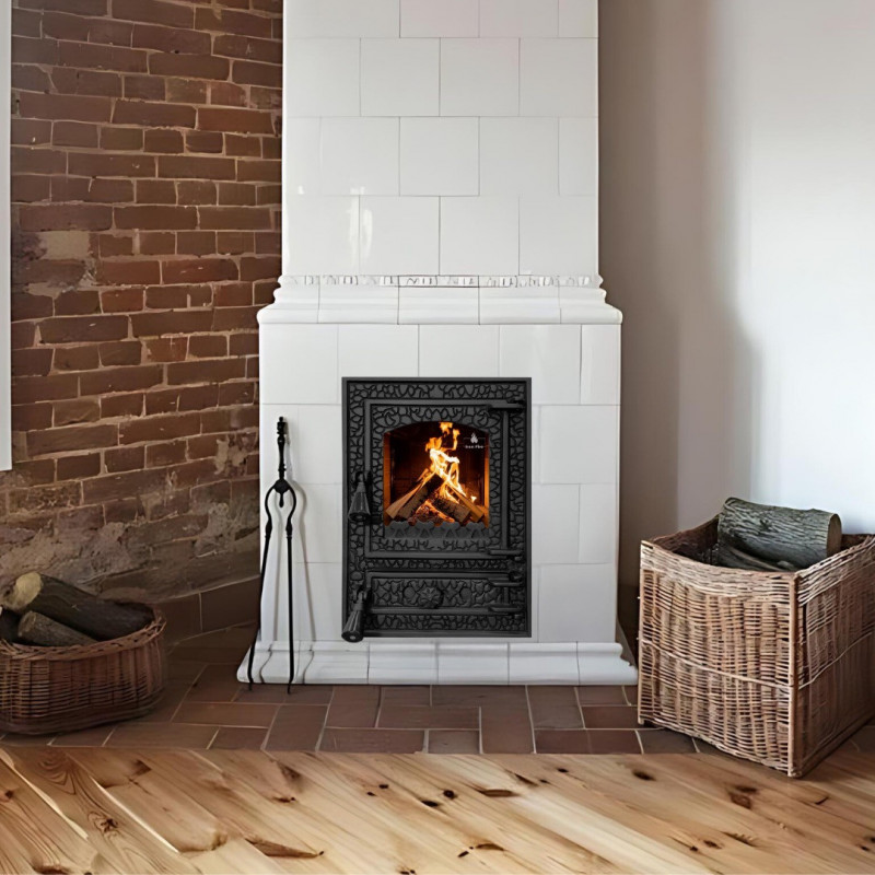 Дверцята чавунні для печі/барбекю Iron Fire Bastion 370х490 мм з вогнетривким склом Robax