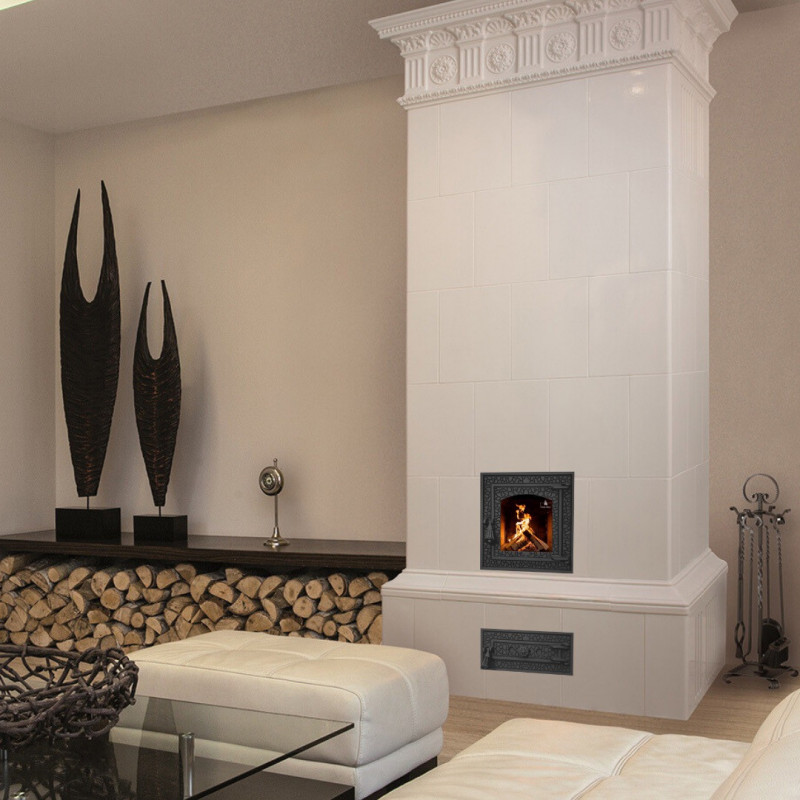 Дверцята чавунні для каміна/барбекю Iron Fire Bastion S 370х400 мм з вогнетривким склом Robax