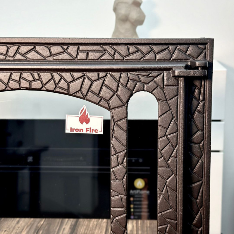 Дверцята чавунні для печі/барбекю Iron Fire Panorama 580х500 мм з вогнетривким склом Robax