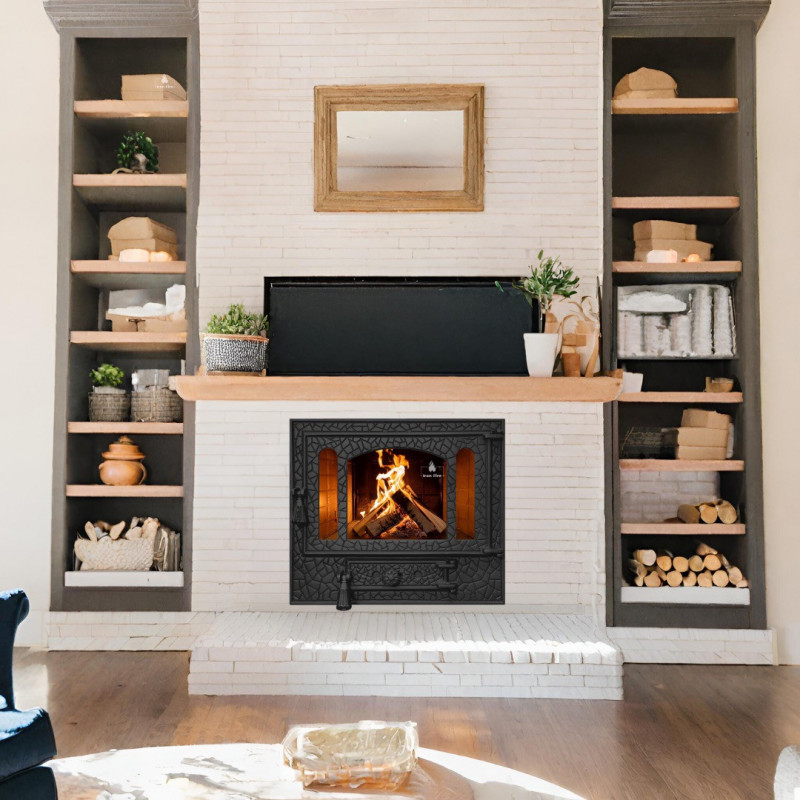 Дверцята чавунні для печі/барбекю Iron Fire Panorama 580х500 мм з вогнетривким склом Robax