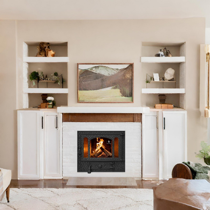 Дверцята чавунні для печі/барбекю Iron Fire Panorama 580х500 мм з вогнетривким склом Robax