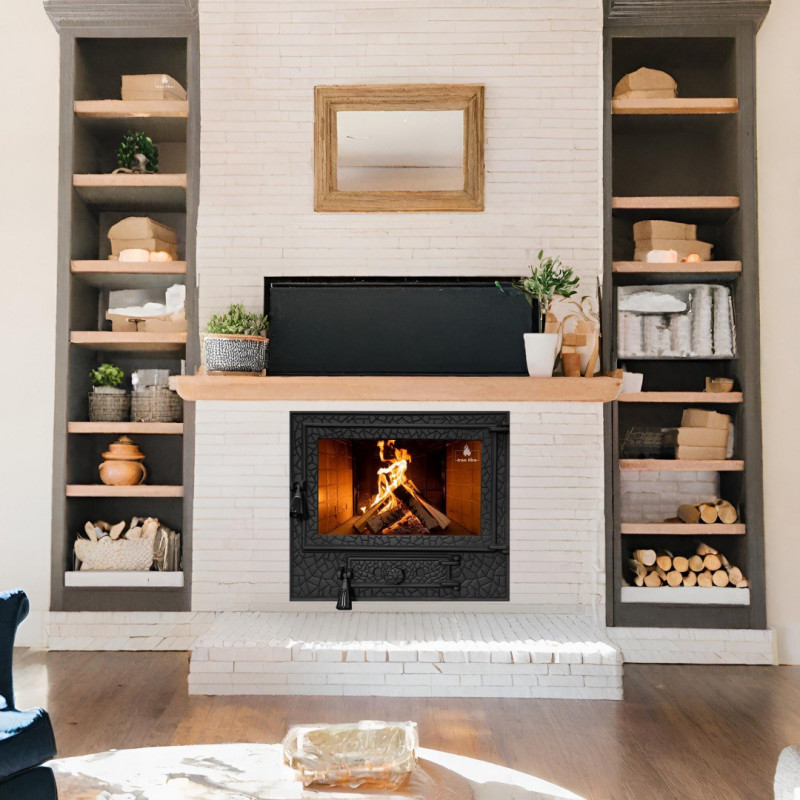 Дверцята чавунні для печі/барбекю Iron Fire Panorama Lux 580х500 мм з вогнетривким склом Robax