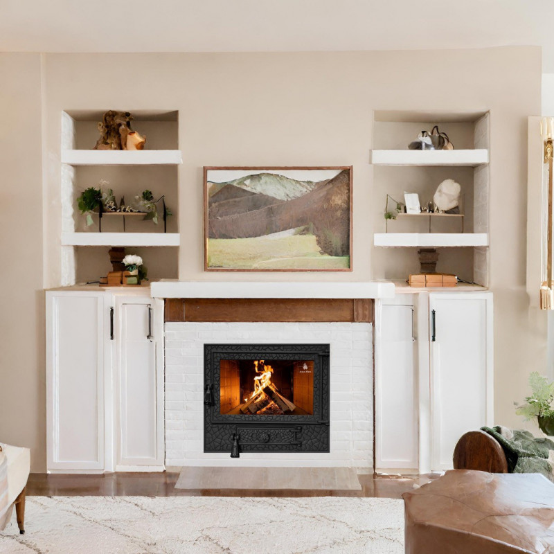 Дверцята чавунні для печі/барбекю Iron Fire Panorama Lux 580х500 мм з вогнетривким склом Robax