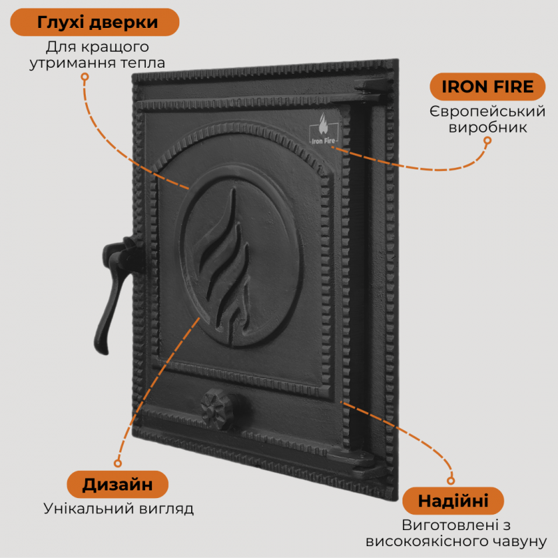Дверцята для каміна Style 35 WG 350х390 мм