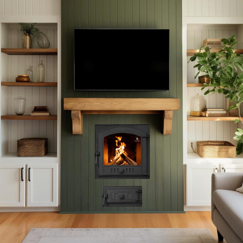 Дверцята чавунні для каміна/барбекю Iron Fire Style 50 485х485 мм з вогнетривким склом Robax