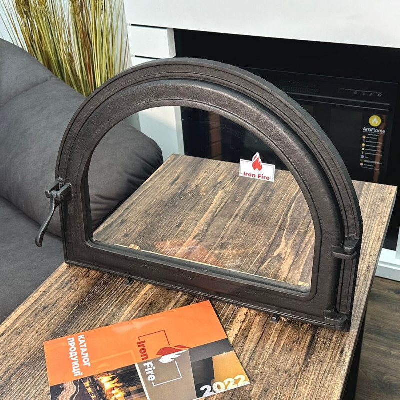 Дверцята чавунні для каміна/барбекю Iron Fire Viola 585х440 мм з вогнетривким склом Robax