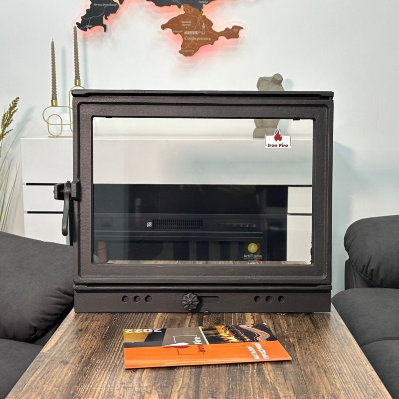 Комплект дверцят чавунні для каміна/барбекю Iron Fire Neil 575х495 мм з вогнетривким склом Robax + піддувальна Style 50 315х165 мм