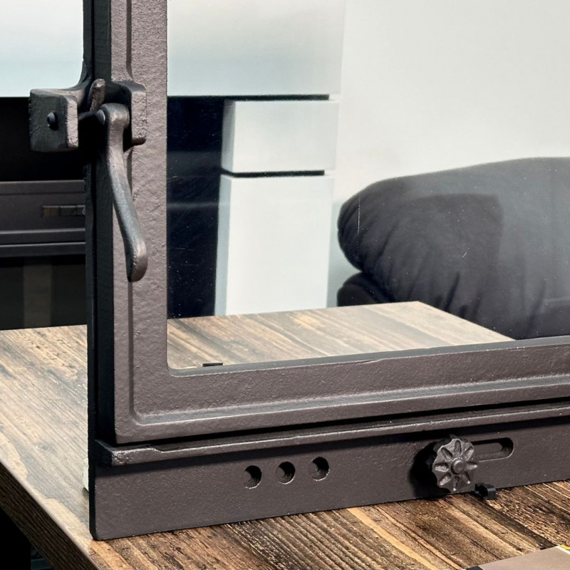 Комплект дверцят чавунні для каміна/барбекю Iron Fire Neil 575х495 мм з вогнетривким склом Robax + піддувальна Style 50 315х165 мм